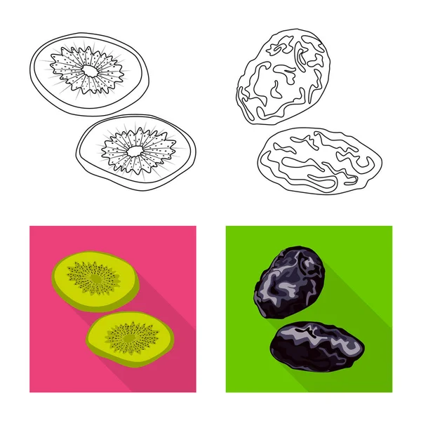 Objet isolé de nourriture et icône crue. Collection de nourriture et icône vectorielle de la nature pour le stock . — Image vectorielle