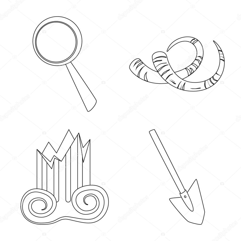 Vector illustration of story and research sign. Set of story and discovery stock vector illustration.