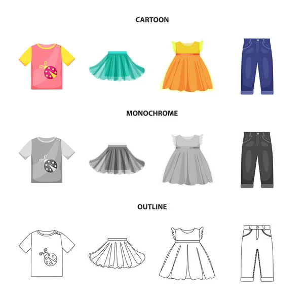 Vector design of fashion and garment symbol. Collection of fashion and cotton stock symbol for web. — Stock Vector