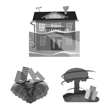 Doğanın izole nesnesi ve kıyamet simgesi. Stok lar için doğa ve çevre vektör simgesi kümesi.