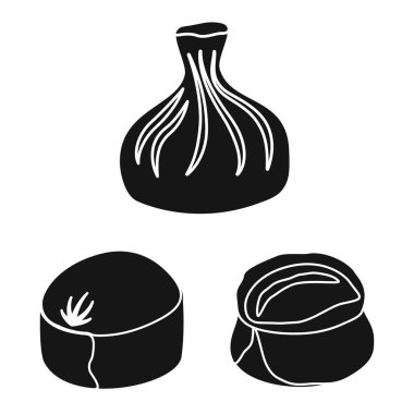 Mutfak vektör tasarımı ve meze simgesi. Stok için mutfak ve gıda vektör simgesi seti.