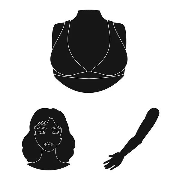 Vector ontwerp van lichaam en deel van de teken. Set van lichaam en anatomie vector pictogram voor voorraad. — Stockvector