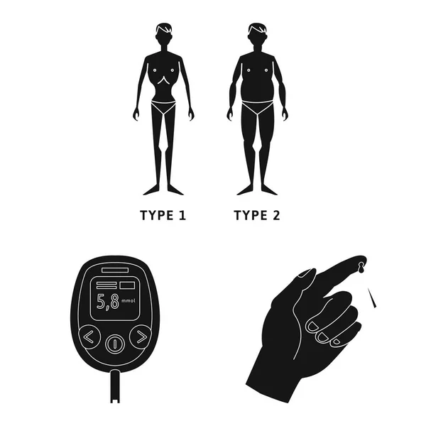 Ilustração vetorial do sinal de saúde e medicina. Coleção de saúde e diabetes ícone vetor para estoque . — Vetor de Stock