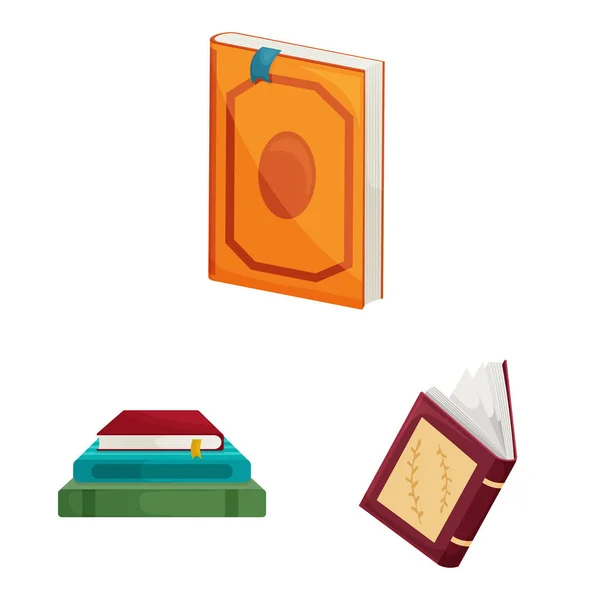 Ilustração vetorial do logotipo da biblioteca e da livraria. Conjunto de biblioteca e literatura ilustração vetor estoque . — Vetor de Stock