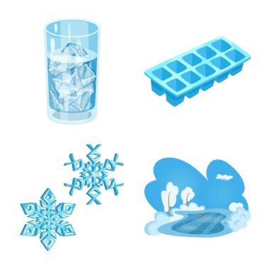 Frost ve su simge vektör Illustration. Frost ve ıslak hisse senedi vektör çizim koleksiyonu.