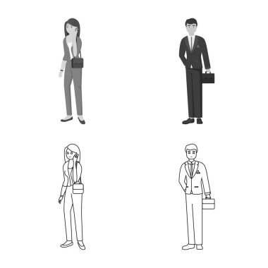 Karakter ve avatar işareti vektör tasarımı. Karakter ve portre hisse senedi vektör çizim topluluğu.