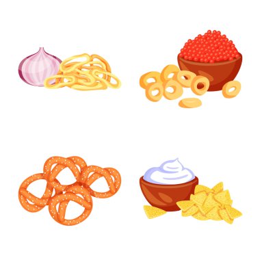 Gıda ve ürün logo vektör Illustration. Gıda ve parti hisse senedi simgesi için web topluluğu.