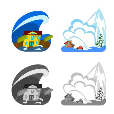 Hava ve sıkıntı simgesi yalıtılmış nesne. Hava toplanması ve hisse senedi için kaza vektör simgesi.