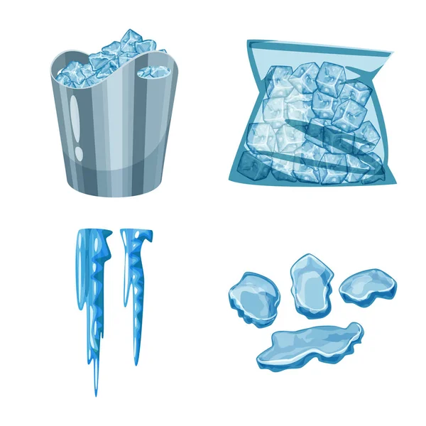 Σχεδιασμός διανύσματος πάγου και σημείου νερού. Σειρά από παγετό και υγρή απεικόνιση διανυσματικών αποθεμάτων. — Διανυσματικό Αρχείο