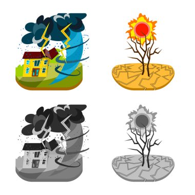 Hava ve sıkıntı simge vektör tasarımı. Hava toplanması ve hisse senedi için kaza vektör simgesi.