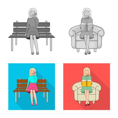 Duruş ve ruh hali logo vektör tasarımı. Duruş ve web için kadın hisse senedi simgesi.