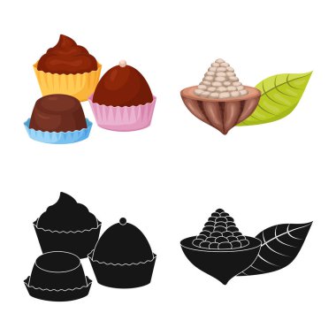 Gıda ve nefis işareti vektör tasarımı. Gıda ve kahverengi hisse senedi vektör çizim koleksiyonu.