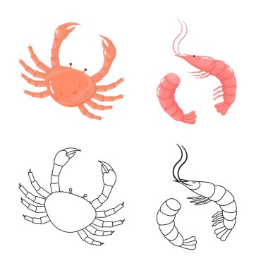 Taze yalıtılmış nesne ve Restoran oturum açın. Web için taze ve deniz hisse senedi simgesi kümesi.