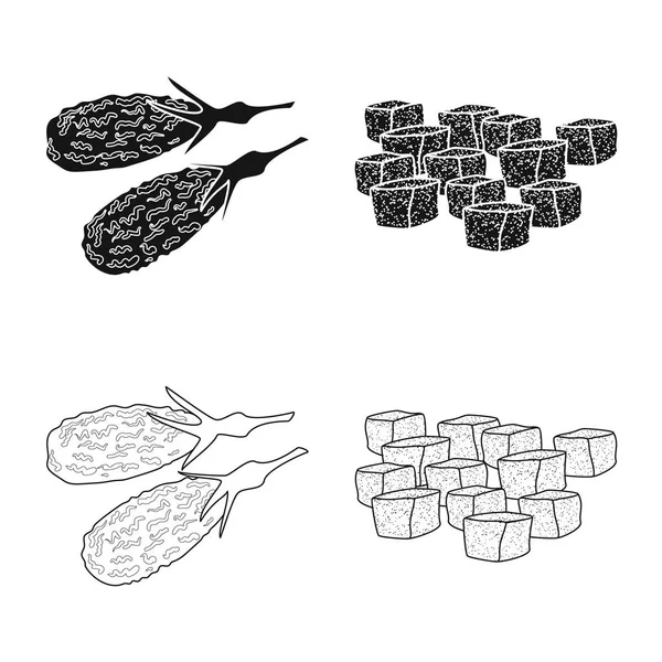 Ilustración vectorial de alimentos y logotipo crudo. Colección de alimentos y naturaleza vector icono para stock . — Vector de stock