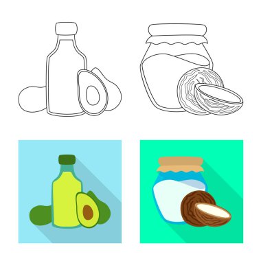 Sağlıklı ve sebze logosu yalıtılmış nesne. Sağlıklı kümesi ve hisse senedi için tarım vektör simgesi.