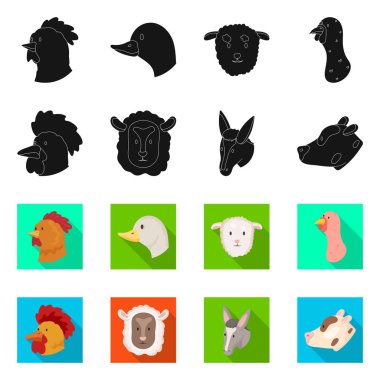 Tarım ve Hayvancılık simge vektör tasarımı. Tarım ve organik hisse senedi vektör çizim koleksiyonu.