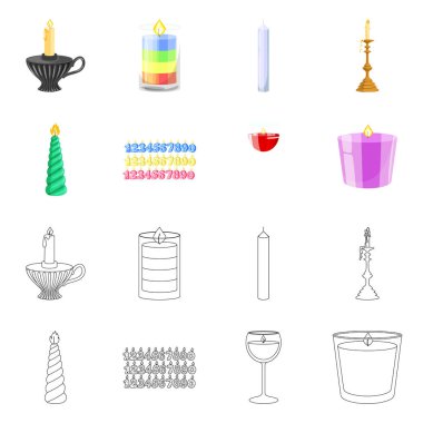 Gevşeme ve alev simgesi yalıtılmış nesne. Gevşeme ve balmumu hisse senedi vektör çizim koleksiyonu.