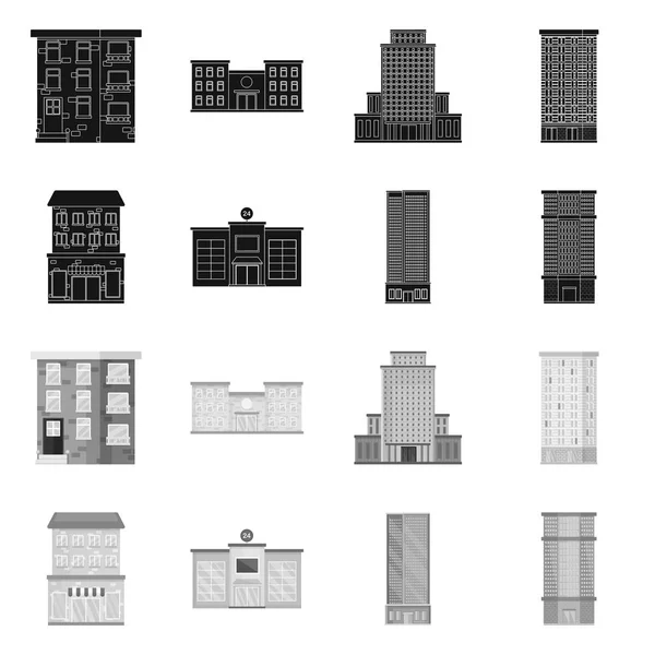 Conception vectorielle du symbole municipal et central. Collecte d'illustration vectorielle de stock municipal et successoral . — Image vectorielle