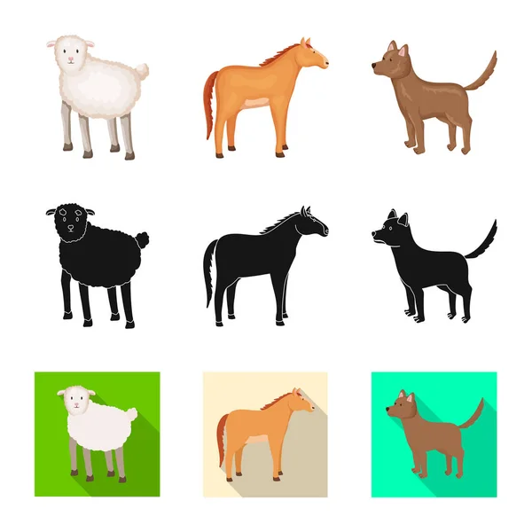 Illustrazione vettoriale dell'icona dell'allevamento e della cucina. Raccolta di illustrazioni vettoriali riproduttive e biologiche . — Vettoriale Stock