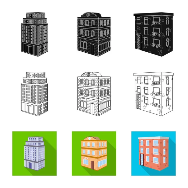 Ilustração vetorial do símbolo de construção e construção. Conjunto de símbolo de estoque de construção e propriedade para web . — Vetor de Stock