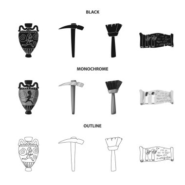 Vektör tasarımı bir hikaye ve öğeleri işaret. Hikaye ve öznitelikleri koleksiyonu stok web simgesi.