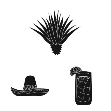 Karnaval vektör tasarımı ve ulusal simge. Web için karnaval ve tekila stok sembolü Koleksiyonu.