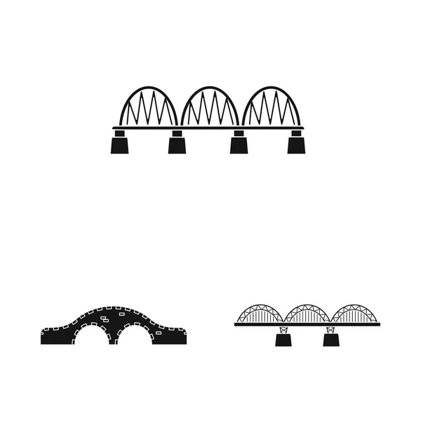 Ilustração vetorial de construção e logotipo lateral. Coleção de construção e ícone de vetor de ponte para estoque . —  Vetores de Stock