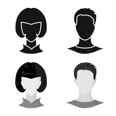 Profesyonel ve fotoğraf logo vektör tasarımı. Profesyonel kümesi ve hisse senedi için profil vektör simgesi.