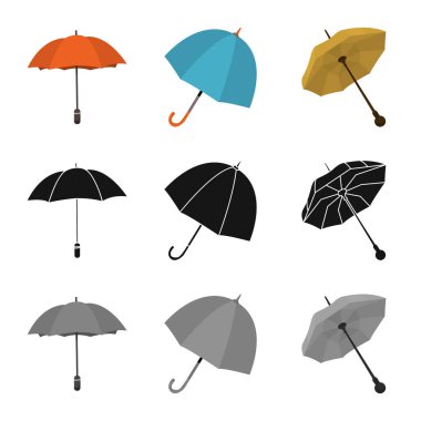 Koruma ve kapalı işareti yalıtılmış nesne. Koruma ve web için yağmurlu hisse senedi simgesi.