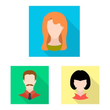 Avatar ve kukla sembolüizole nesne. Web için avatar ve şekil stok sembolü kümesi.