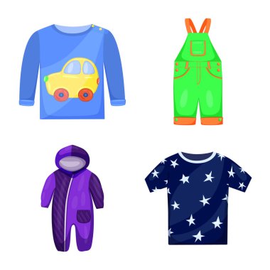 Bebek ve çocuk logosunun izole nesnesi. Web için bebek ve çocuk stok sembolü toplama.