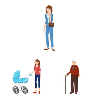 Ailenin izole nesnesi ve insanlar imzalar. Web için aile ve avatar stok sembolü koleksiyonu.
