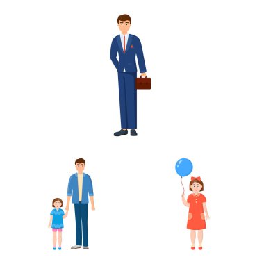 Aile ve insanlar simgesi yalıtılmış nesne. Aile ve avatar hisse senedi vektör çizim topluluğu.