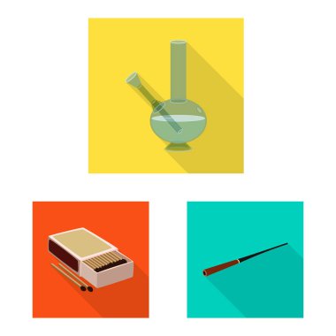 Duman ve istatistik logosu izole nesne. Duman seti ve stop stok vektör illüstrasyon.