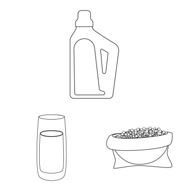 Şeker ve alan logosu izole nesne. Şeker seti ve ekim stok vektör illüstrasyon.