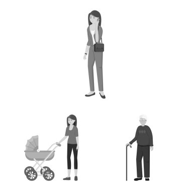 Yüz ve portre simge vektör Illustration. Yüz ve hisse senedi için mutlu vektör ikon koleksiyonu.