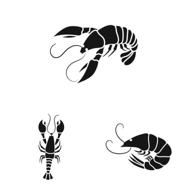 Et vektör tasarımı ve incelik işareti. Web için et ve yengeç stok sembolü seti.