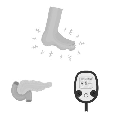 İşareti sağlık ve diyet izole nesne. Sağlık ve hastalık hisse senedi vektör çizim seti.