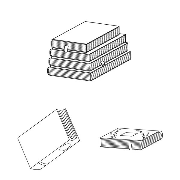 Desenho vetorial de estudo e ícone de literatura. Coleta de estudo e ilustração vetorial do estoque fonte . — Vetor de Stock