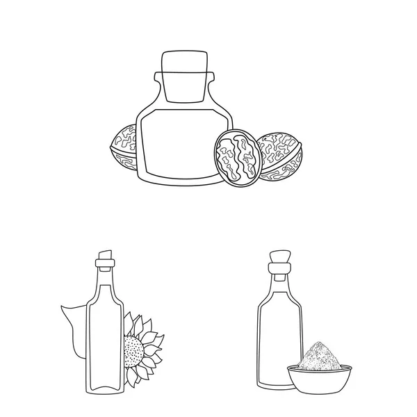 Illustrazione vettoriale del logo sano e vegetale. Set di stock sani e biologici simbolo per il web . — Vettoriale Stock