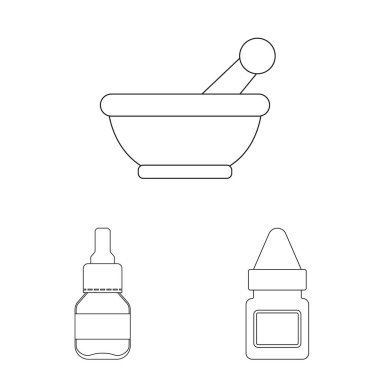 Eczane ve ilaç logosu vektör Illustration. Web için eczane ve sağlık Stok sembolü koleksiyonu.