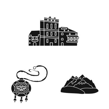 Miras ve özgünlük işareti vektör Illustration. Miras ve gelenekleri hisse senedi vektör çizim seti.