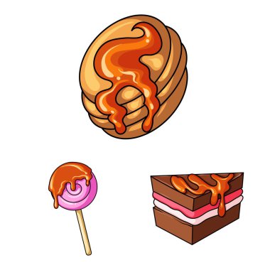 Tatlı ve tatlı sembolü izole nesne. Web için tatlı ve gıda stok sembolü toplama.