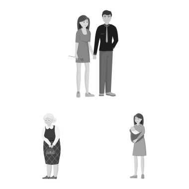 Yüz ve portre simgesinin vektör tasarımı. Yüz ve mutlu stok vektör illüstrasyon seti.