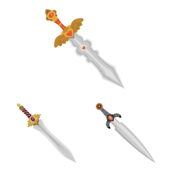 Ilustração vetorial do signo espada e punhal. Coleção de espada e arma vetor ícone para estoque . — Vetor de Stock