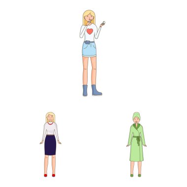 Vektör Illustration kadın ve vücut logosu. Set kadın ve stil vektör simgesi stok için.
