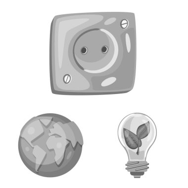 Organik ve doğa işareti izole nesne. Stok için organik ve panel vektör simgesinin toplanması.