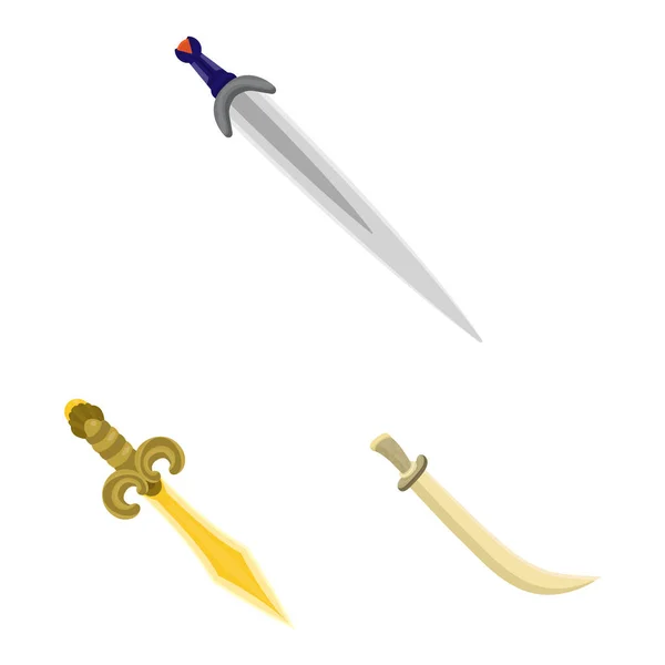Vector illustration of sword and dagger logo. Collection of sword and weapon vector icon for stock. — Stock Vector