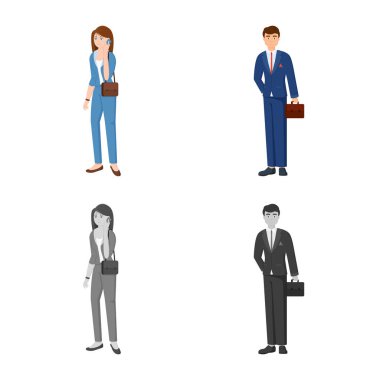 Vektör Illustration karakter ve avatar işareti. Karakter ve portre hisse senedi simgesi için web topluluğu.