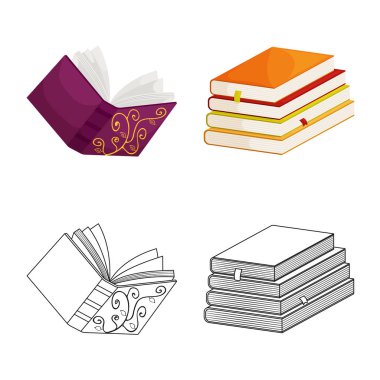 İşareti eğitim ve kapak illüstrasyon vektör. Eğitim ve web için kitapçı hisse senedi simgesi.